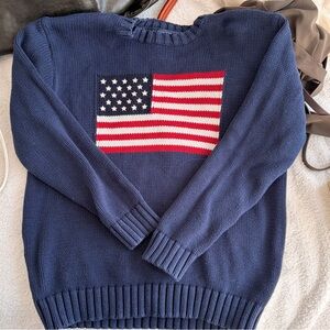 Brandy melville Navy Sweater with American Flag Motif